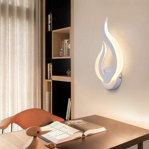 Aplica de perete Tuzluca, LED, aluminiu/plastic, alb, 16,5 x 34 x 4 cm