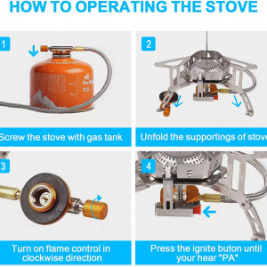 Aragaz de camping Ndaabaer, aliaj de aluminiu/otel inoxidabil/cupru, argintiu, 15 x 8 cm - Img 6