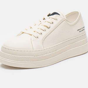 ARMANI EXCHANGE, Pantofi sport flatform de panza, Crem, 37, Resigilat, Grad B