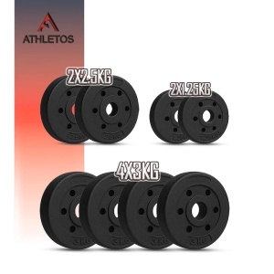 Athletos set discuri suplimentare 20kg (4x3+2x2.5+2x1.25kg), ciment, fara bara - Verificat A · Re-Bloom - Img 2