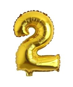 Balon aniversar Maxee, cifra 2, auriu, 40 cm