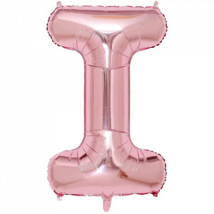Balon aniversar Maxee, litera I, roz, 40 cm