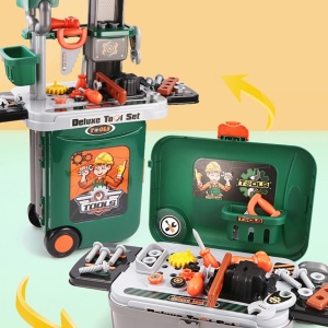 Banc de lucru jucarie Rovo 952, cu unelte si accesorii, 35 piese - Img 3