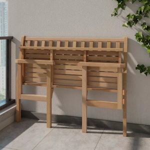 Banca de gradina Hilda, lemn masiv, natur, 120 x 89 x 55 cm - Img 4