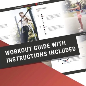 Banda elastica lunga VIA FORTIS, Ultra Light, de rezistenta, premium, ghid de exerciti, geanta depozitare, pentru fitness, antrenament, Negru, 7-24 Kg, Resigilat, Grad A - Img 4