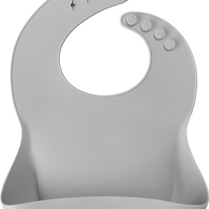 Baveta Basic Bib Minikoioi, 100% Premium Silicone â€“ Powder Grey - Img 1