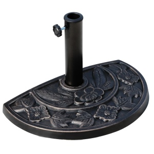 Baza umbrela soare din rasina, manivela pentru fixare, 9kg, 50x31x32cm, Bronz - Verificat A · Re-Bloom