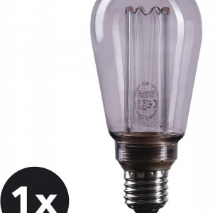 Bec decorativ LED E27 CROWN, sticla fumurie 3,5W, 230V, lumina alb cald, 14,2 x 6,4 cm - Img 5
