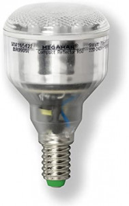 Bec lumina fluorescenta compacta Megaman R50 9W, lumina calda, E14, argintiu - Img 2