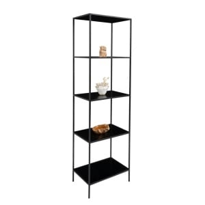 Biblioteca Arette, metal/PAL, negru, 51 x 160 x 36 cm