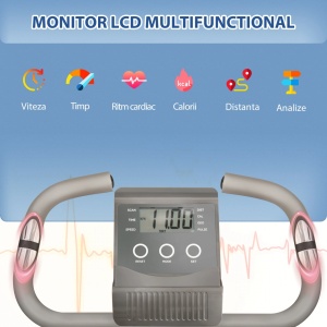 Bicicleta fitness pliabila 2 in 1 Re-Bloom, 8 nivele de rezistenta, otel/ABS, gri, 97 x 51 x 115 cm, Resigilat, Grad A - Img 4
