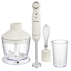 Blender de mana Fram FHBL-RAC1200CR, 1200W, Capacitate tocator: 500ml, Capacitate cana de mixare: 600ml, Crem - Img 1