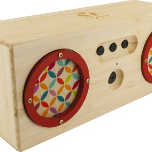 Boxa portabila Schwaiger, Bluetooth, USB, AUX, bambus/plastic, multicolor, 20 x 8 x 7 cm