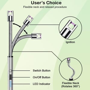 Bricheta electrica Aunek, zinc, argintiu, 230 mAh