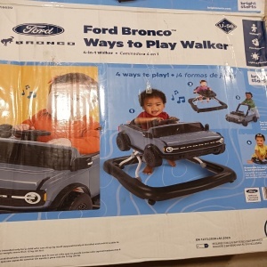 Bright Starts Ford Bronco premergator bebelusi 4in1, 47.5x74.93x64.52cm, 12kg, pliabil, 4 moduri utilizare, pentru 6 luni+/max 12kg, baterii 3xAA, negru - Verificat A · Re-Bloom - Img 6