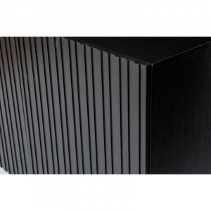Bufet Stinnett, lemn masiv, negru, 85 x 180 x 46 cm - Img 4