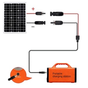 Cablu adaptor pentru panoul solar 16 AWG Gintooyuin, metal/PVC, negru/rosu. 180 cm