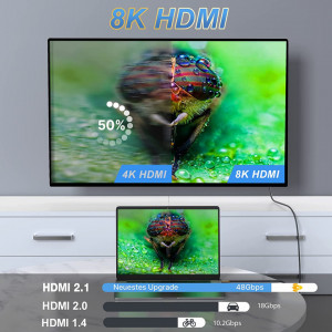 Cablu HDMI 2.1 Fatorm, 8K, negru/auriu, 3 m - Img 5