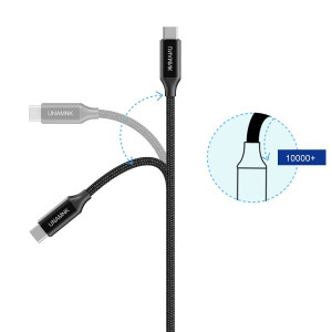 Cablu USB C la USB C Unamnk, 60W, negru, 2 m - Img 2