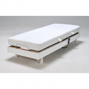 Cadru de pat cu lamele Hanoi, reglabil, alb, 90 x 200 cm - Img 4