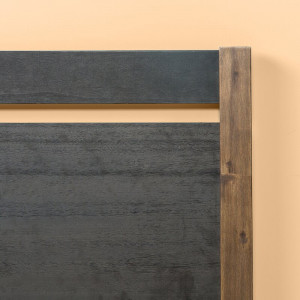 Cadru de pat Prins, lemn masiv, maro/gri, 97 x 140 x 200 cm - Img 2