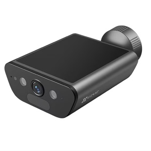 Camera de supraveghere exterior Ezviz EB5 Wi-Fi cu incarcare solara, Mod video AOV, Baterie 10400mAh, Rezolutie 4K, IP67, Detectare umana/vehicul AI, Sirena si lumina stroboscopica, Suport MicroSD 512GB, Stocare Ezviz CloudPlay, Negru, Resigilat, Grad B
