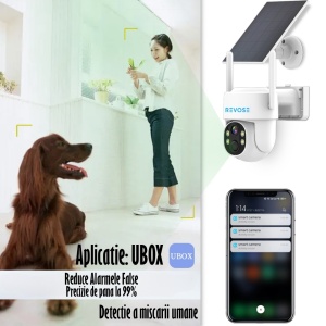 Camera de Supraveghere Video REVOSE™ 5MP 2560x1920, Aplicatie Dedicata, Intelligent Tracking, PTZ, WIFI, Lan, AP hotspot, Micro SD, Rotire, Alarma miscare, Interior si Exterior, cu Incarcare Solara - Img 3