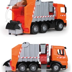 Camion de gunoi din plastic pentru copii Lena licenta Mercedes Benz 74 cm 3 containere incluse - Img 1