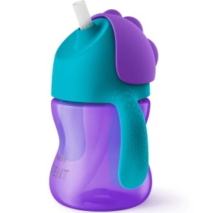 Cana cu pai Philips Avent SCF796/02, 9 luni, 200 ml, Mov/Albstru, Resigilat, Grad A