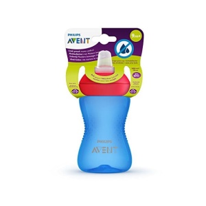 Cana Philips Avent SCF802/01, 300 ml, 9 luni +, Albastru/Rosu, Resigilat, Grad A