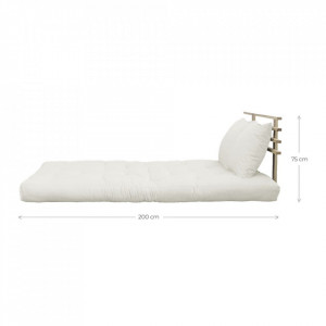 Canapea extensibila Shin Sano, bej, 140 x 75 x 95cm - Img 4