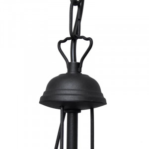 Candelabru Jamel, 5 lumini, metal/plastic/bumbac, negru/alb/gri, 50 x 60 x 100-160 cm