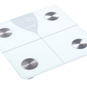 Cantar de baie inteligent Heinner HBS-BTH180WH, 180Kg, Sticla securizata 5mm, Functie bluetooth, Display LED, Gradare: 100g, Alb - Img 2