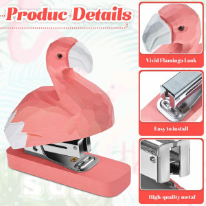 Capsator Zonon, model flamingo, lemn/metal, argintiu/alb/roz, 10 x 3 x 9 cm - Img 5