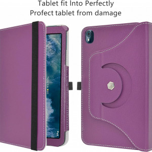 Carcasa de protectie pentru Nokia T10  MAMA MOUTH, piele PU, purpuriu, 8 inchi