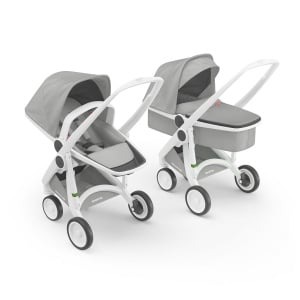 Carucior 2 In 1, Greentom, 100% Ecologic, White Grey - Img 1