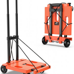 Carucior pliabil pentru bagaje SPACEKEEPER, portocaliu/negru, plastic/metal, 85 x 38,5 x 32,5 cm - Img 1