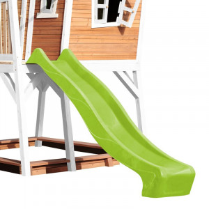 Casa de joaca pentru copii Georgina, lemn masiv, maro/alb/verde, 288 x 193 x 432 cm - Img 4