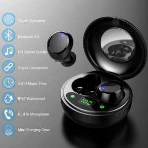 Casti audio Wireless Lecover, negru, afisaj LED, Bluetooth 5.0 - Img 7