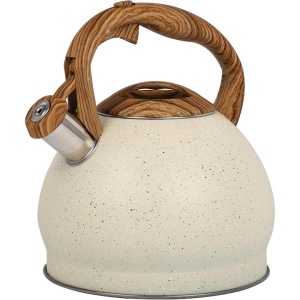 Ceainic cu Fluier, Oțel Inoxidabil, Bej Texturat, 3 L, 23x23x23 cm, Resigilat, Grad A - Img 1