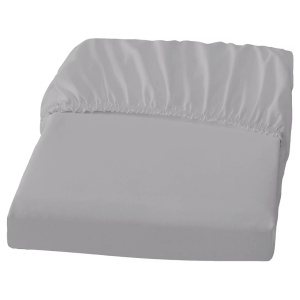 Cearsaf cu elastic 140-160x200-220 cm, bumbac/elastan, lavabil 60°C, gri - Verificat A · Re-Bloom