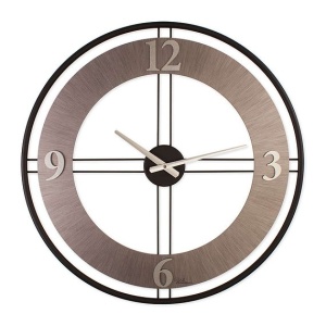 Ceas decorativ de perete Re-Bloom, MDF/metal, argintiu, 62 x 62 cm