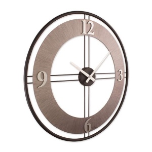 Ceas decorativ de perete Re-Bloom, MDF/metal, argintiu, 62 x 62 cm - Img 2