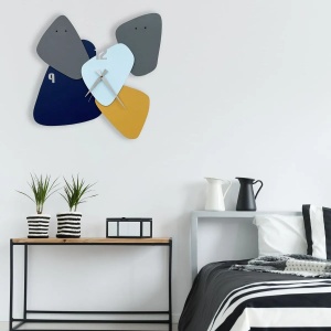 Ceas decorativ de perete Re-Bloom, metal, multicolor, 46 x 48 cm - Img 3