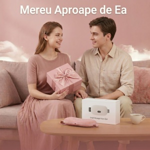 Centura Termica si Aparat Masaj Abdominal / Lombar Clavi, 5 Trepte Caldura + 5 Moduri Vibratie, Baterie 2000mAh, Ecran LED, Roz - Verificat A · Re-Bloom - Img 8