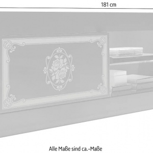 Comoda TV Bonita, lemn, negru/auriu, 181 x 56 x 43 cm