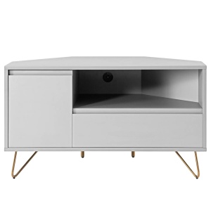 Comoda TV Loftscape, MDF/metal, alb/auriu, 100 x 58 x 50 cm