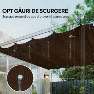 Copertina retractabila pentru pergola Re-Bloom, poliester, 286x245 cm, protectie UV30+, cafea - Verificat A · Re-Bloom - Img 4