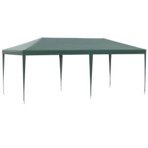 Cort de gradina 6x3m, cadru otel/tesatura PE, 5.85x2.95x2.55m, streasina 1.95m, pereti detasabili, ferestre 1.8x1.03m, 6 sfori + 12 tarusi, verde - Verificat A · Re-Bloom - Img 6