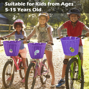 Cos de bicicleta pentru copii EUBSWA, plastic, mov, 21 x 16 x 16 cm 